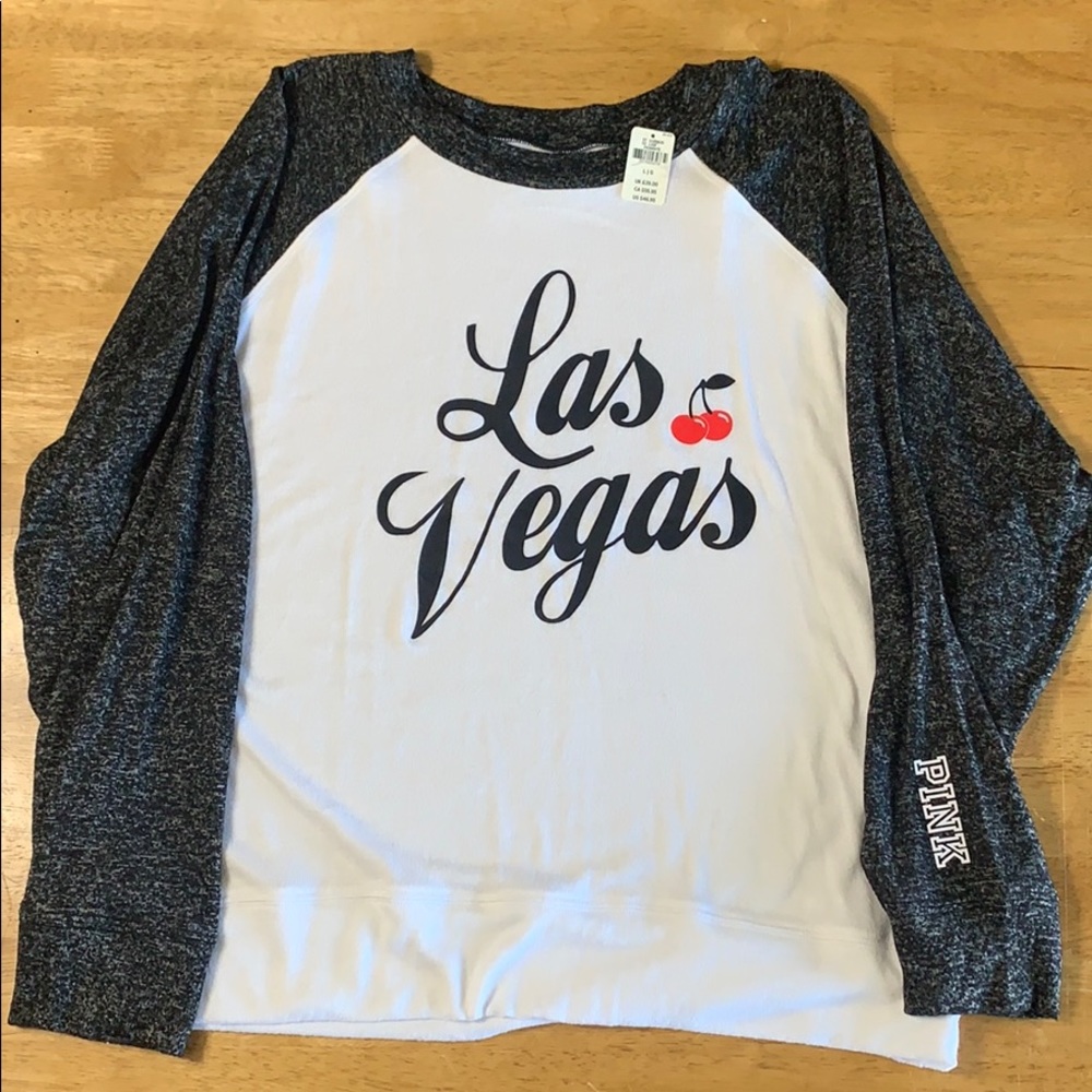 NWT Pink Lg Las Vegas long sleeve t shirt